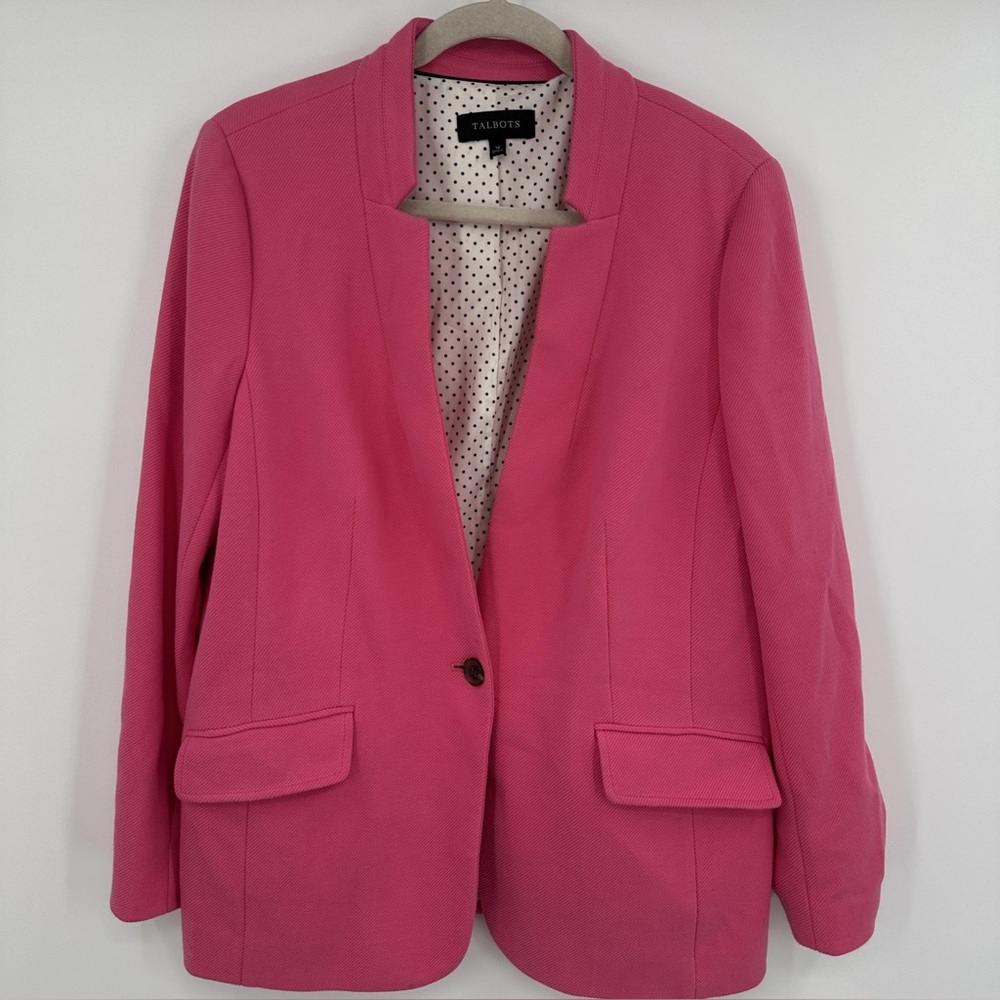 Talbots Hot Pink Open-Front Blazer